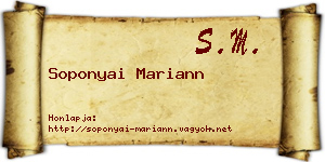 Soponyai Mariann névjegykártya