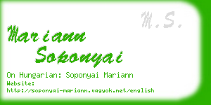 mariann soponyai business card